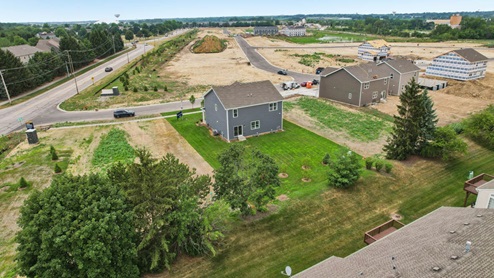 Ariel view of home