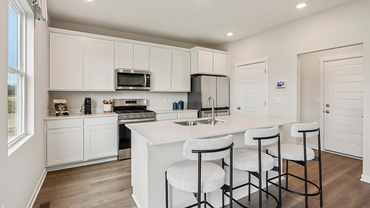 open concept kitchen with spacious island