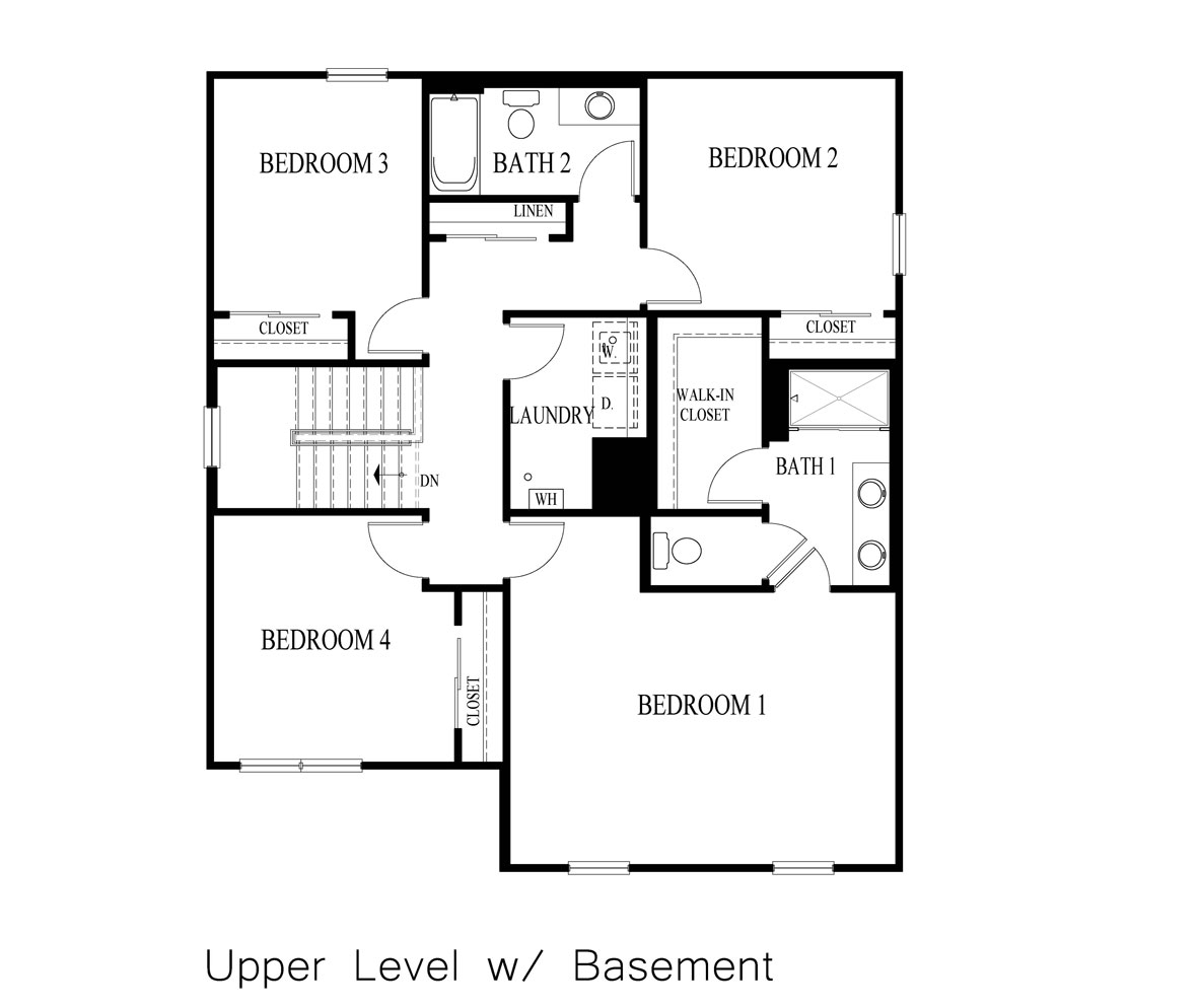 Bellamy second floor layout with basement