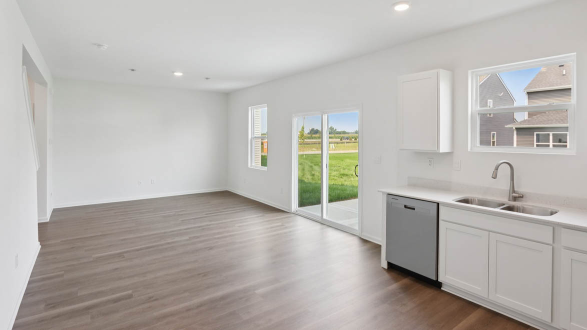 Dining room with sliding door to backyard