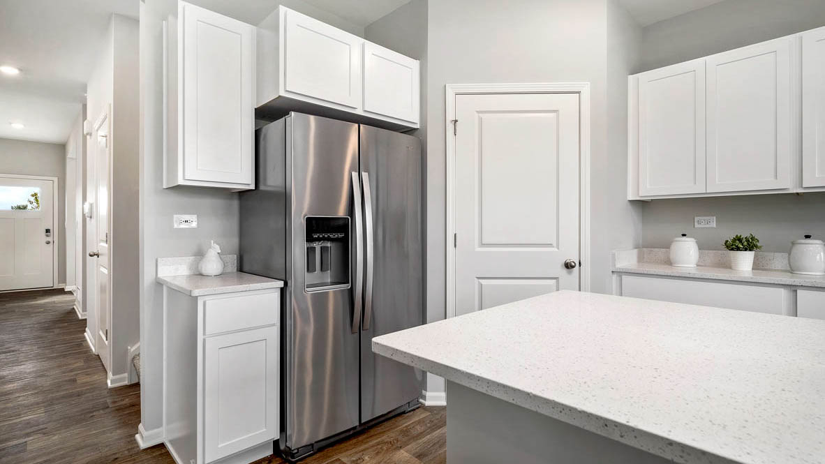 Kitchen with stainless steel appliances