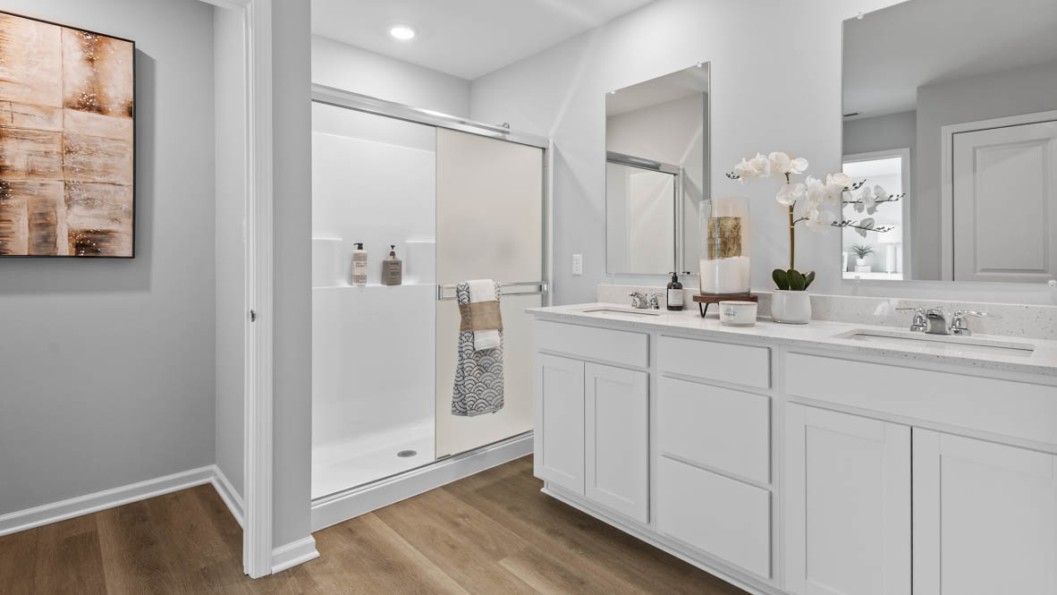 Primary bathroom with walk in shower
