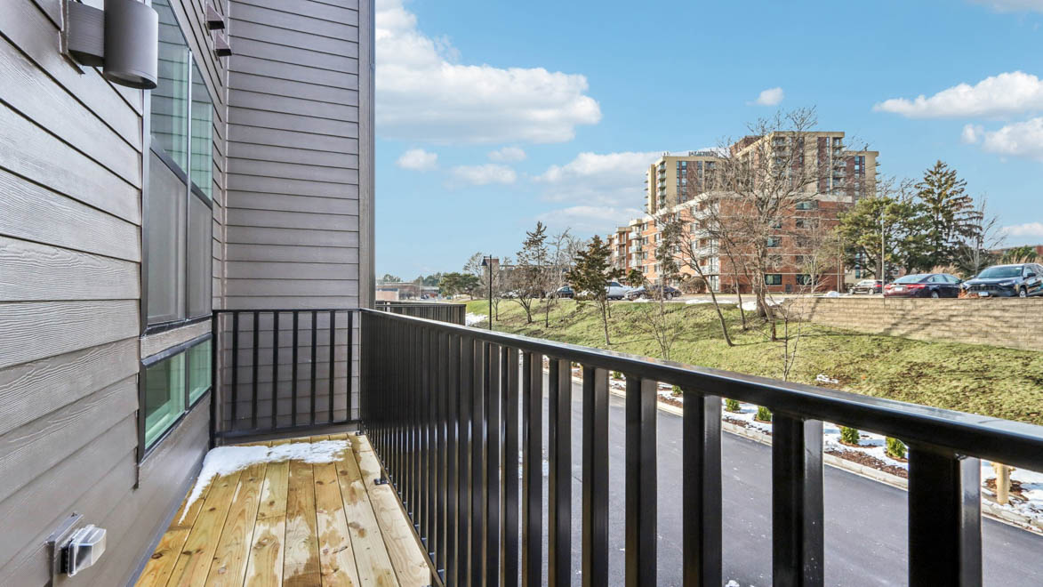 huge balcony with iron rails