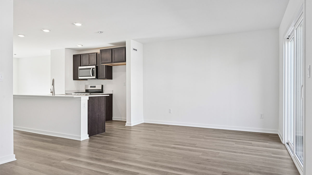 Great room on opposite side of kitchen