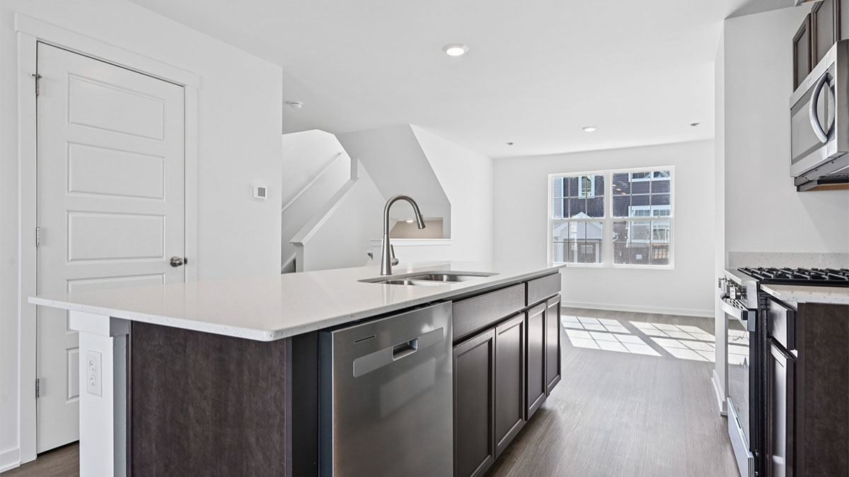 Large kitchen island with overhang