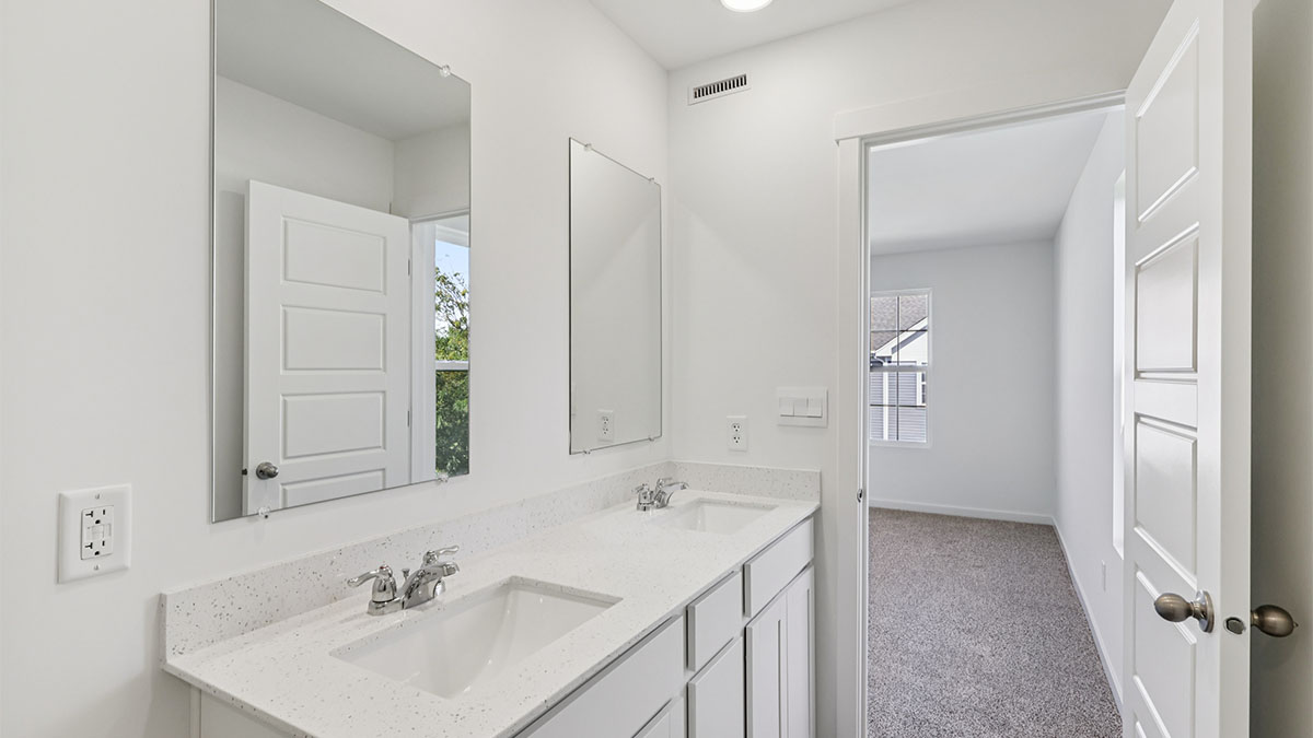 Primary bathroom with dual sinks