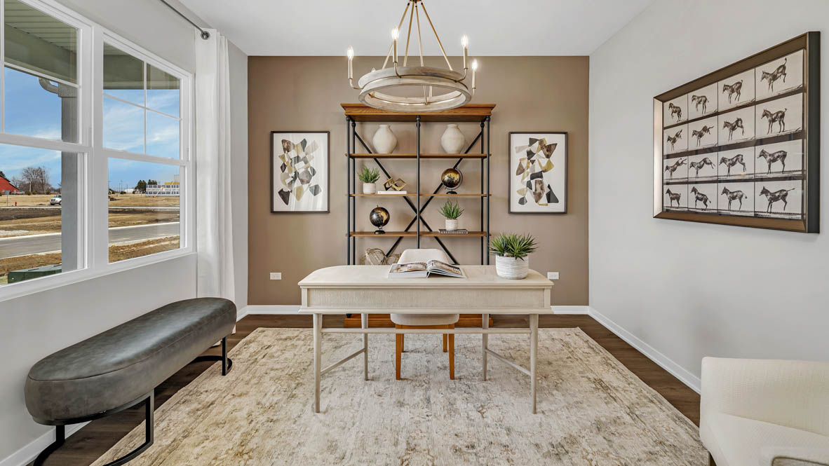 Flex room off of entrance with white French doors