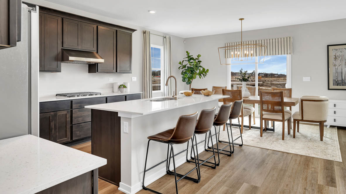Entrance to the open concept kitchen and dining area