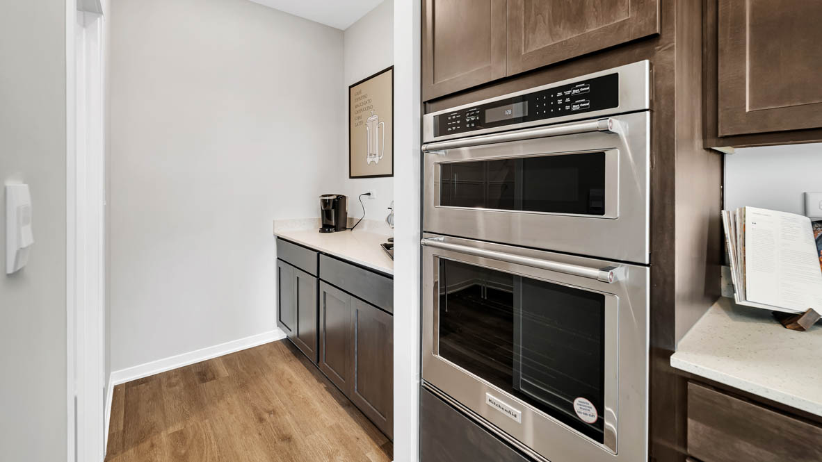 Double oven and walk in pantry and coffee bar