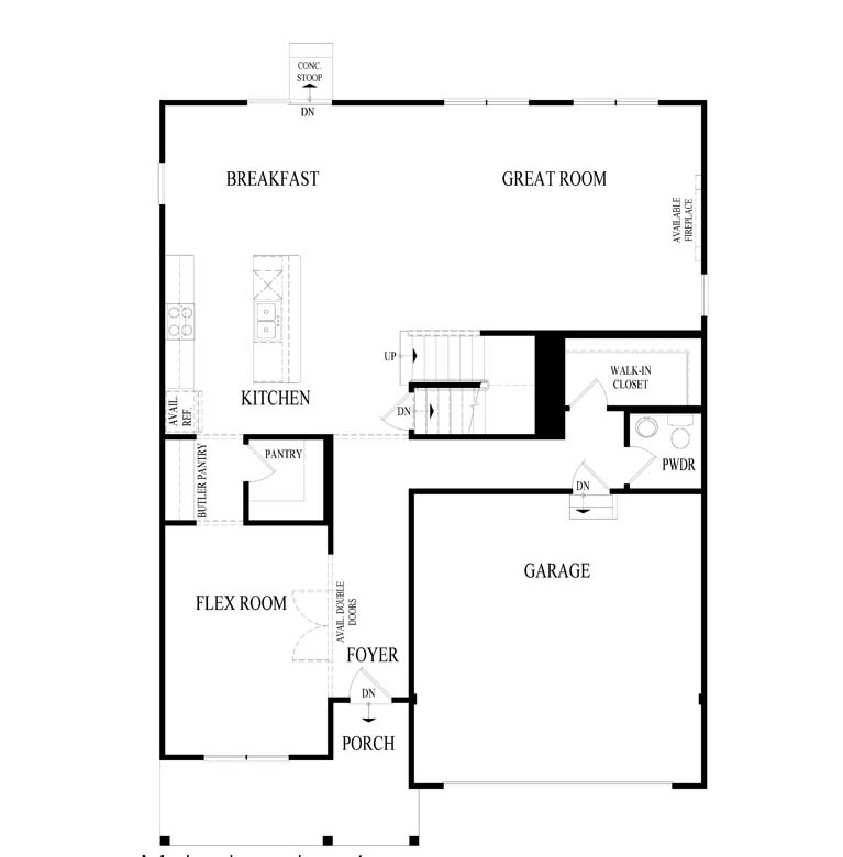 Coventry first level floor plan layouts