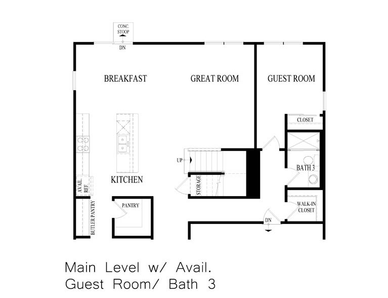 Coventry first level floor plan layouts