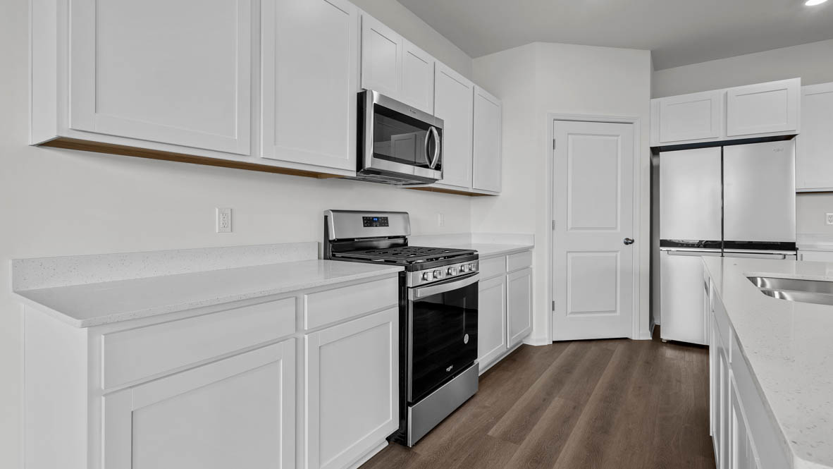 Kitchen with plenty of countertop space for meal prep