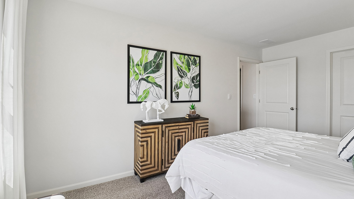Bedroom with carpeted flooring