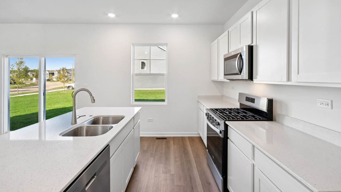 Kitchen with stainless steel appliances