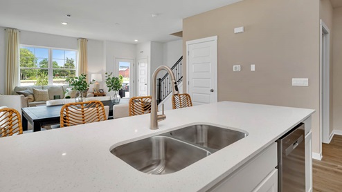 Island with sink and dishwasher
