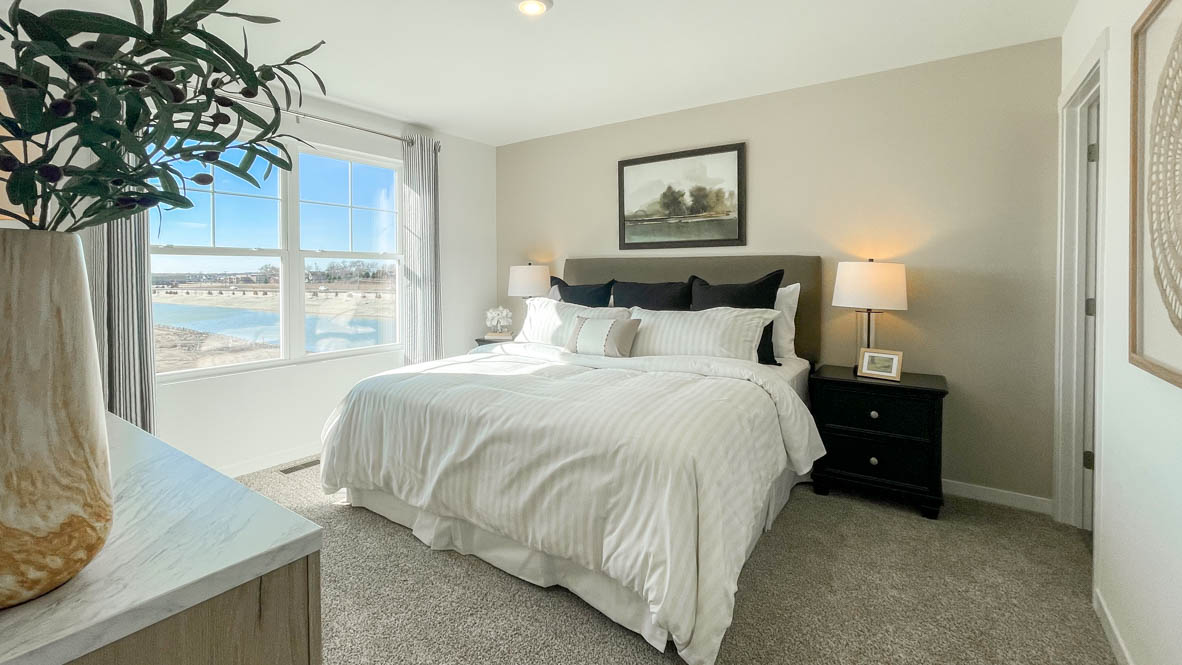 Primary bedroom with connecting walk in closet and en suite