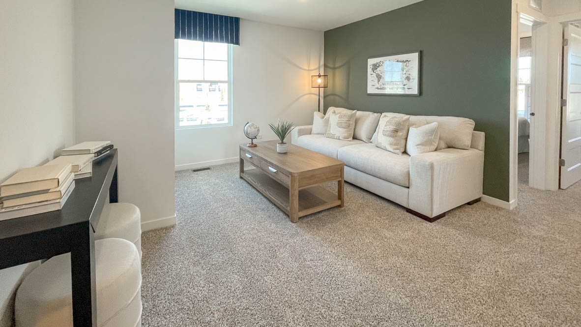 Carpet all along upper level