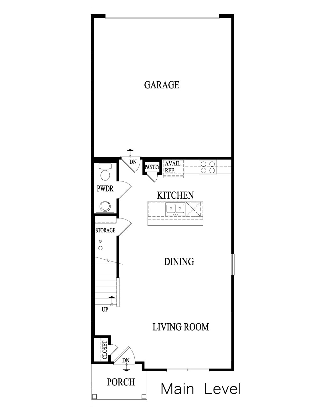 main level layout of the Richmond plan