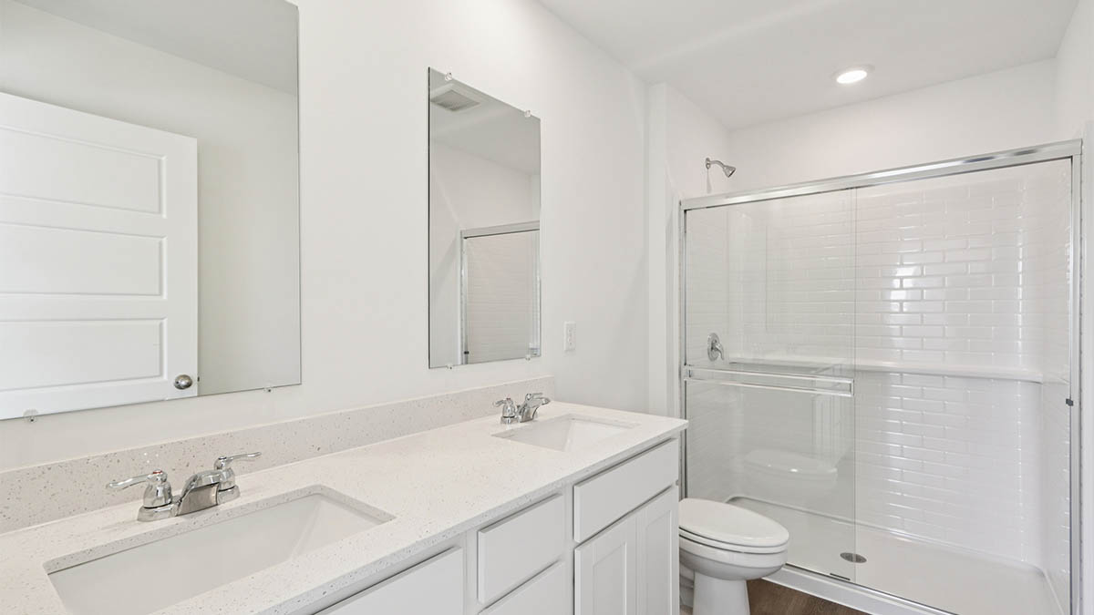 bathroom with dual sink