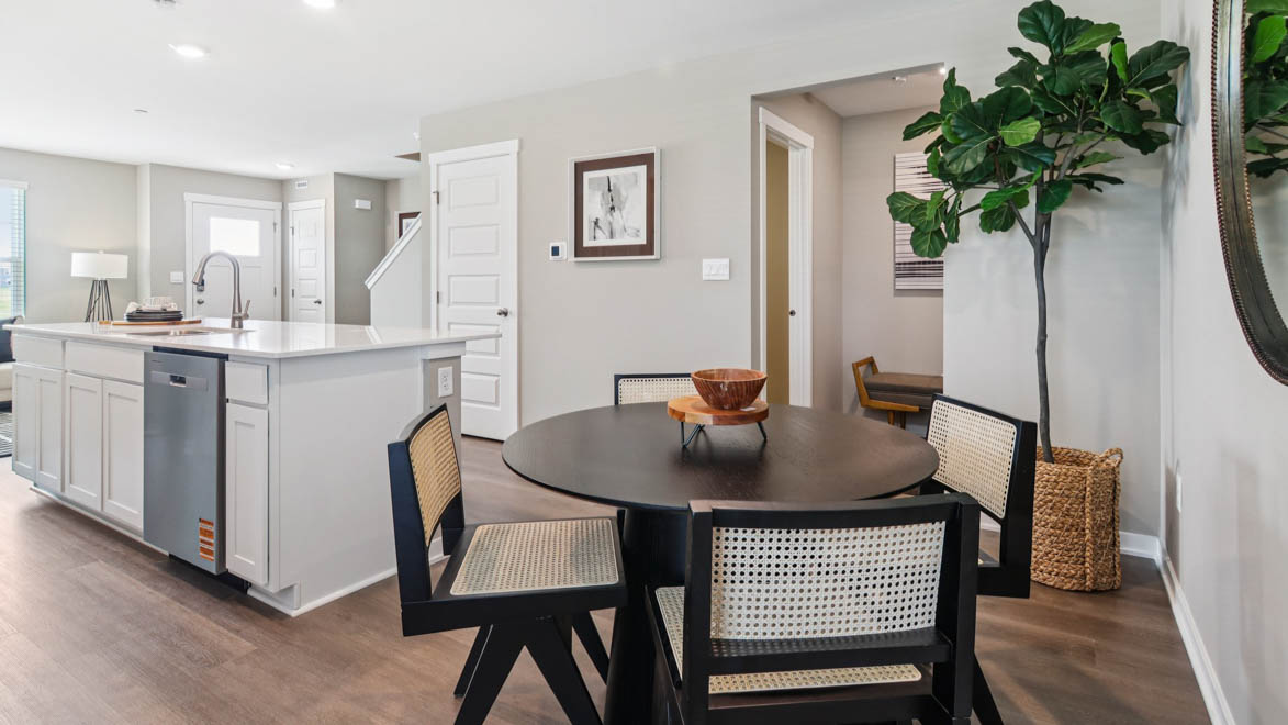 Dining room on opposite side of kitchen