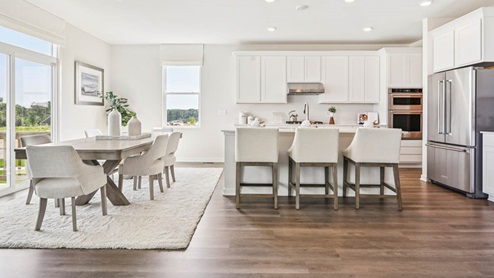 Kitchen with dining room to the side