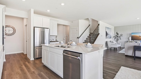 Kitchen over looking great room