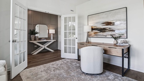 Flex room with french doors