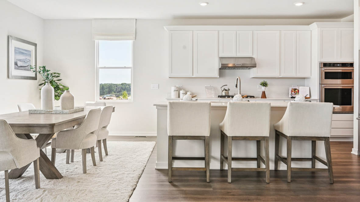 Gourmet Kitchen with quartz countertops, soft close drawers and large kitchen island