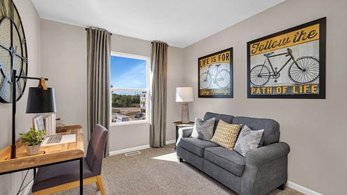Upper level bedroom used as a home office