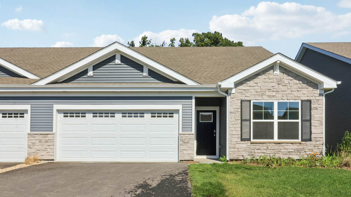 ranch duplex with stone