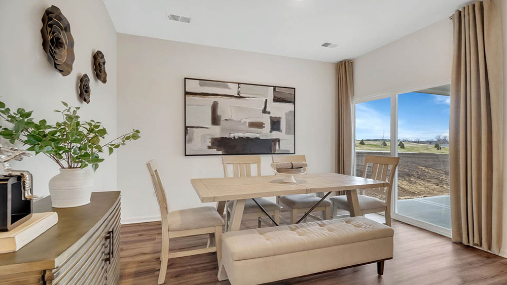 Dining room with sliding door to patio