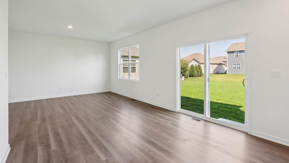 Dining room with sliding door to backyard