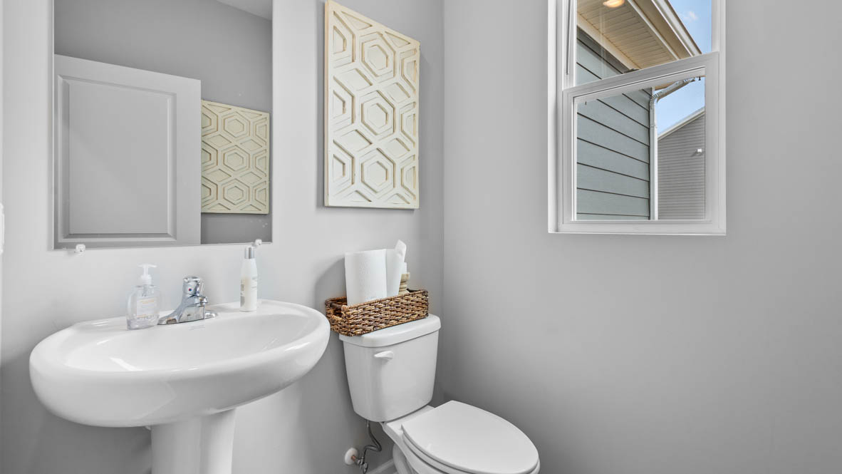 Powder room off of garage entry