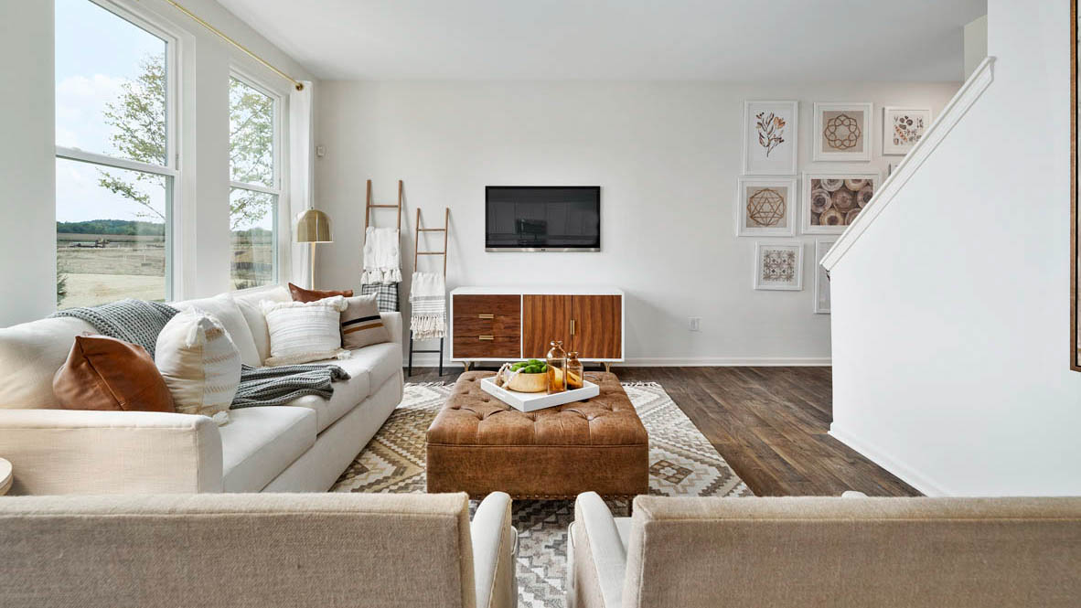 Great room in front of kitchen