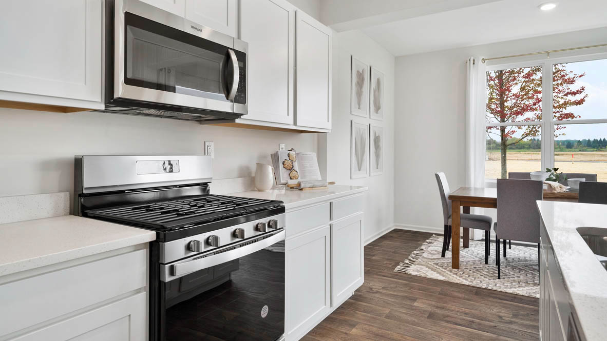 Kitchen with stainless steel appliances