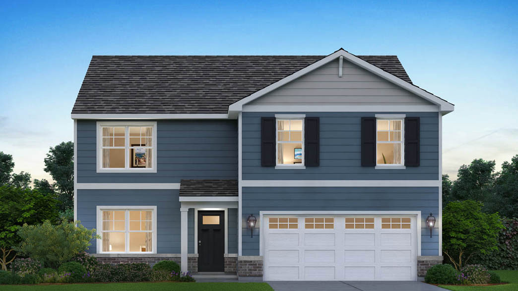 Henley A2 Rendering with vinyl siding and brick accent