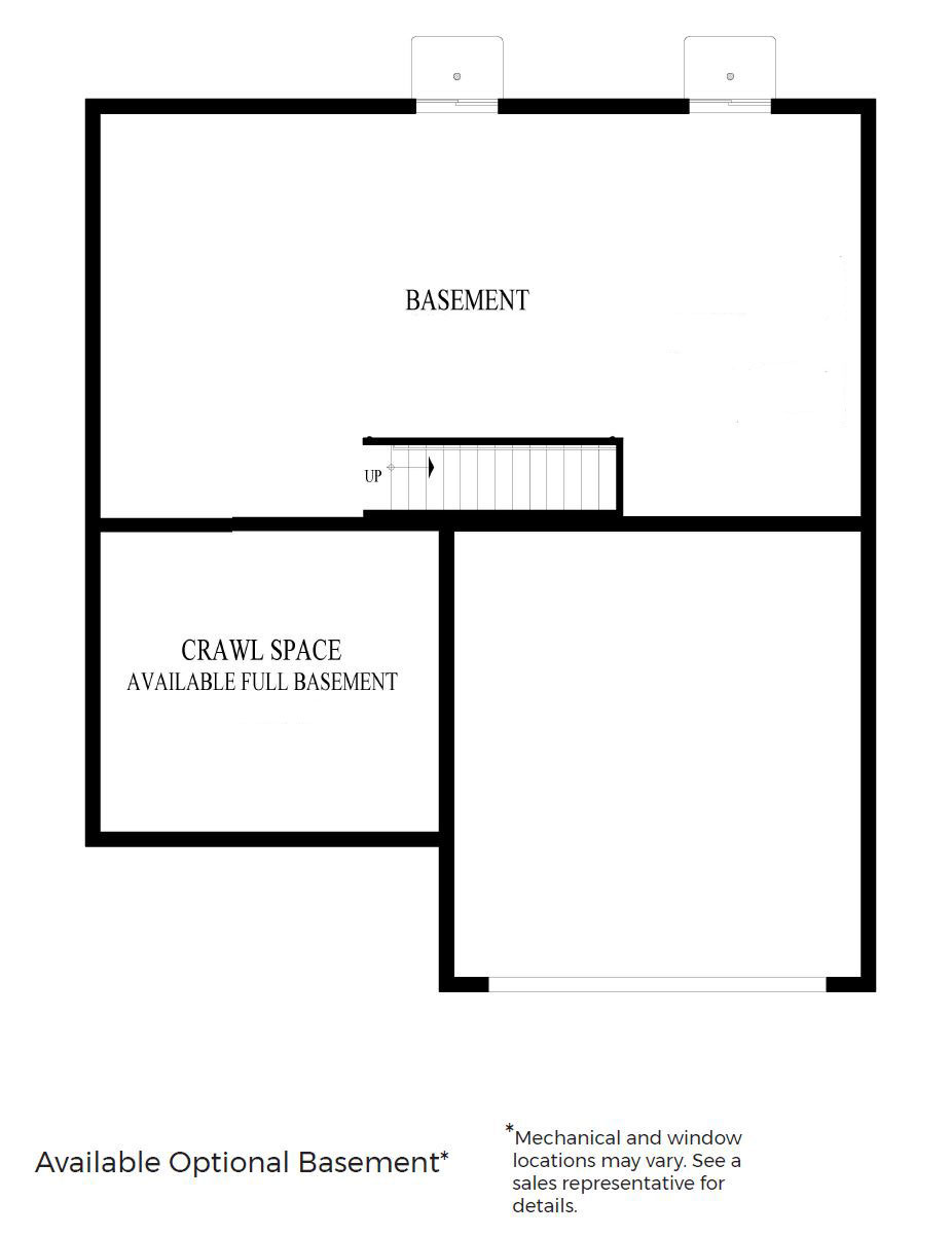 Optional Basement Floorplan for the Henley Model at Prairie Ridge