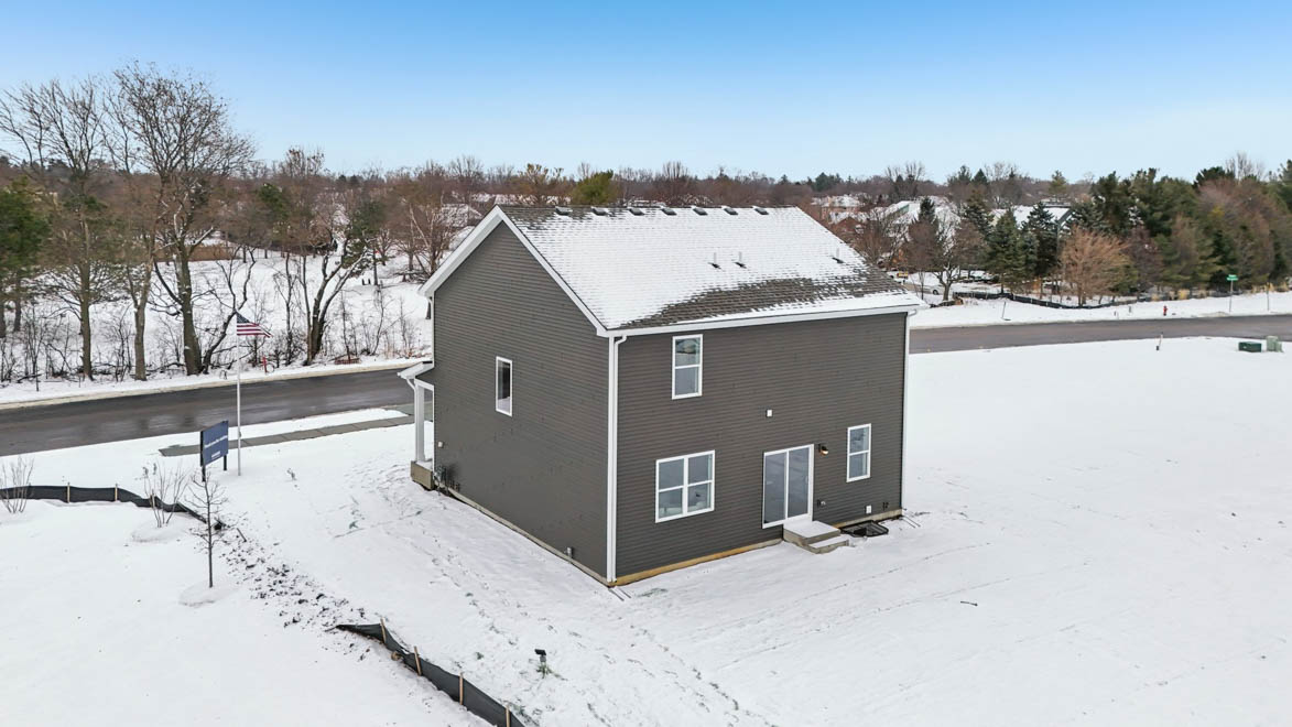 Backyard with fully sodded yard