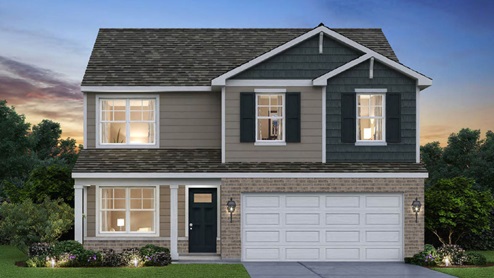 Bellamy exterior rendering with vinyl and brick exterior