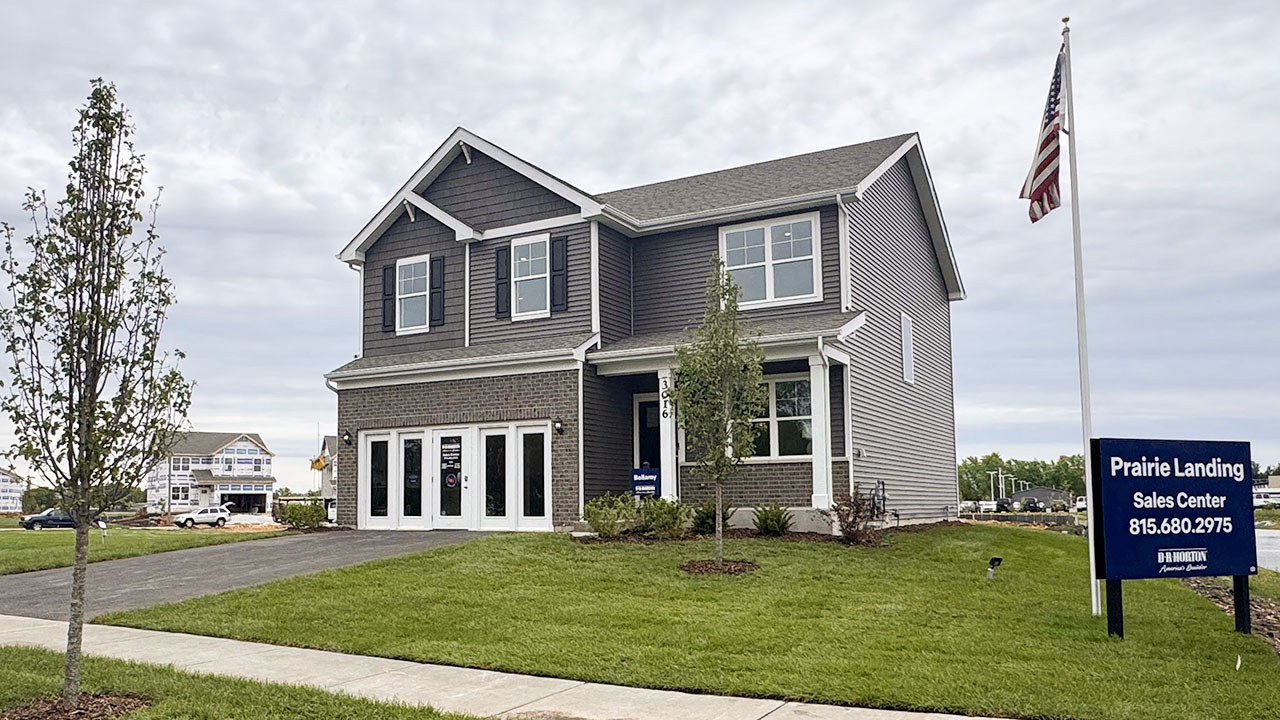two story single family home with sales center