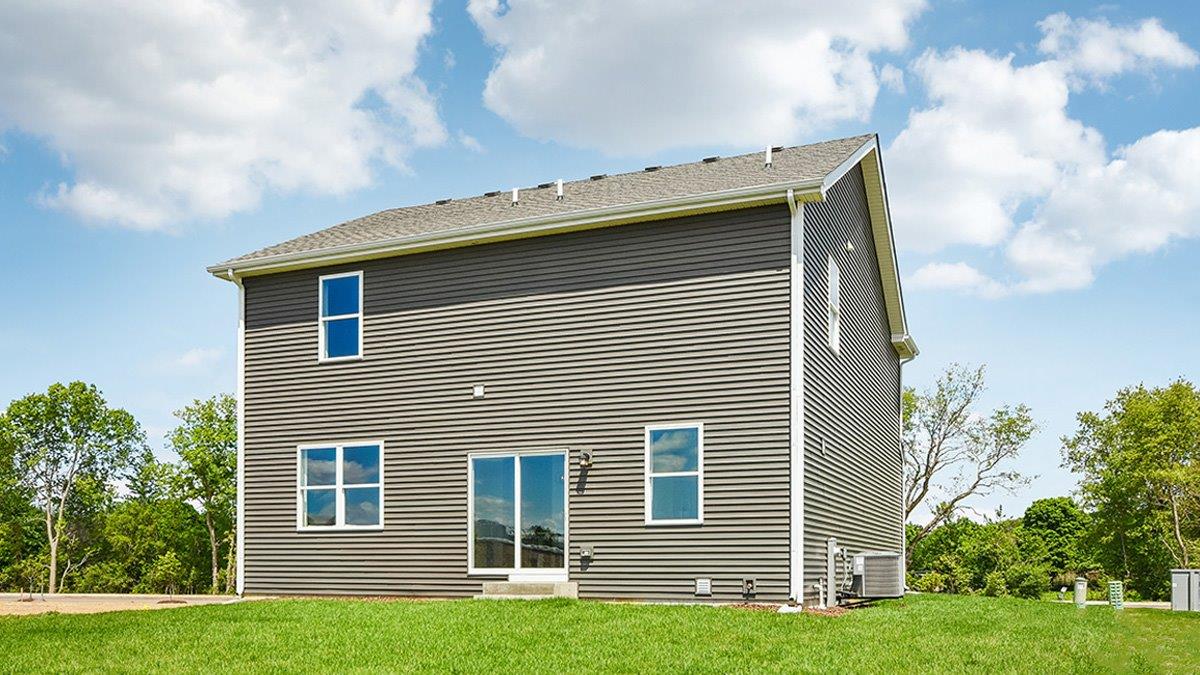 exterior back side of two story single family home