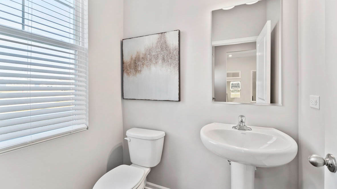 Powder room off of entrance