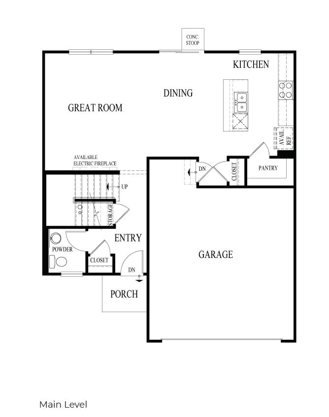 First floor floorplan layout for Sienna