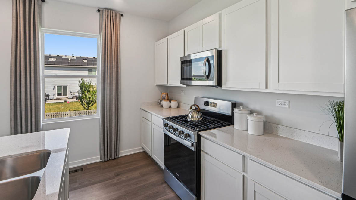Kitchen with stainless steel appliances