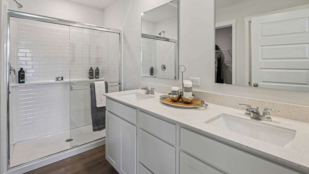 Primary bathroom with walk in shower
