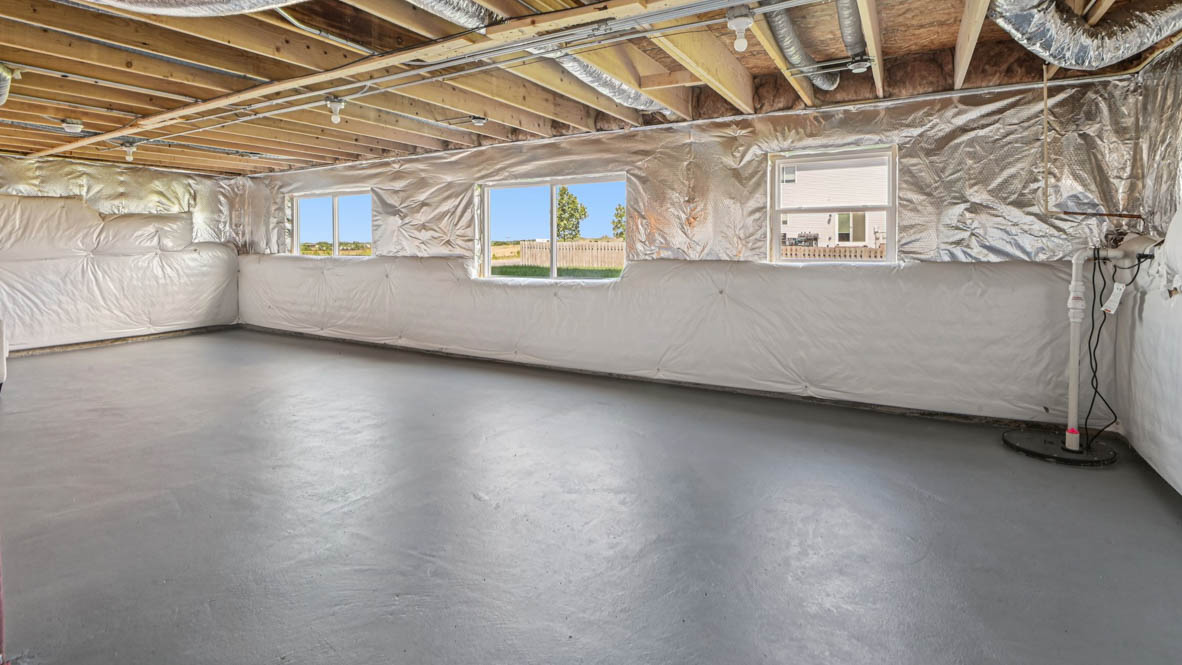 Full unfinished lookout basement