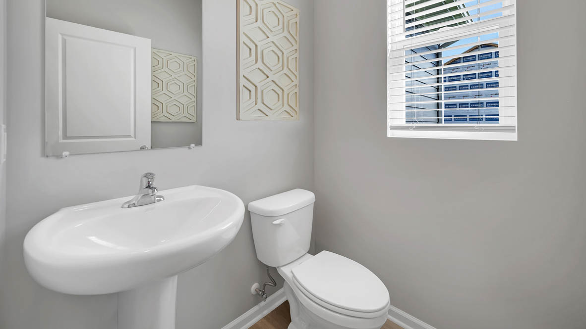 powder room off of garage entrance