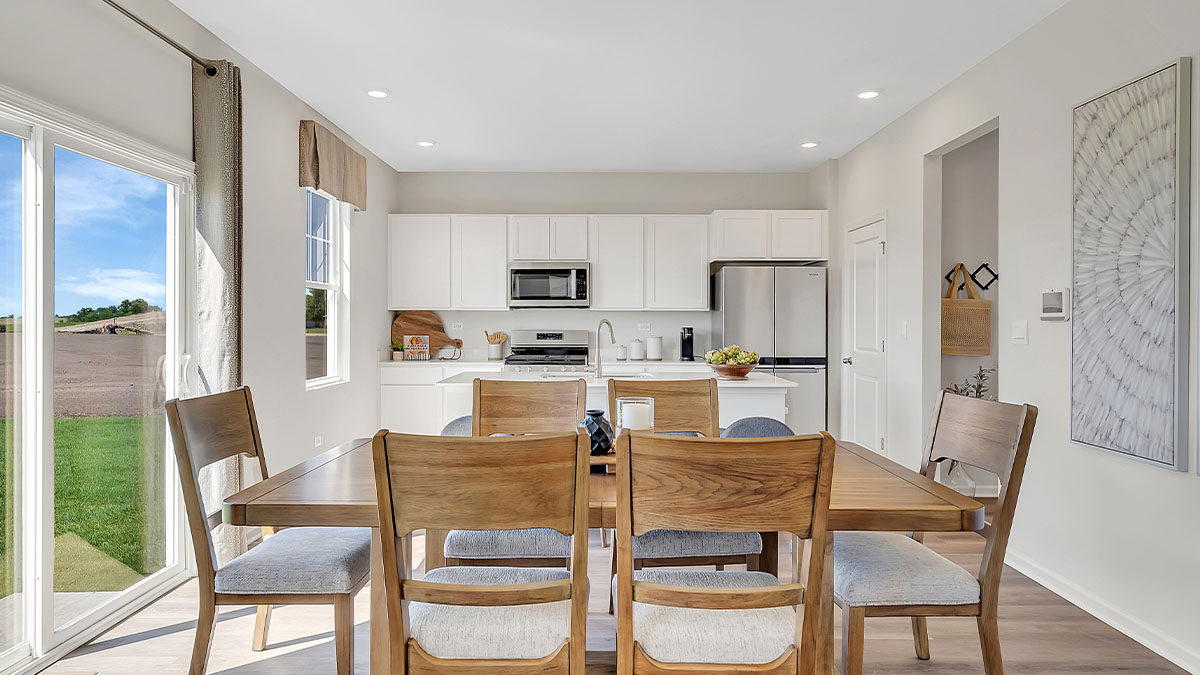 open concept dining room and kitchen
