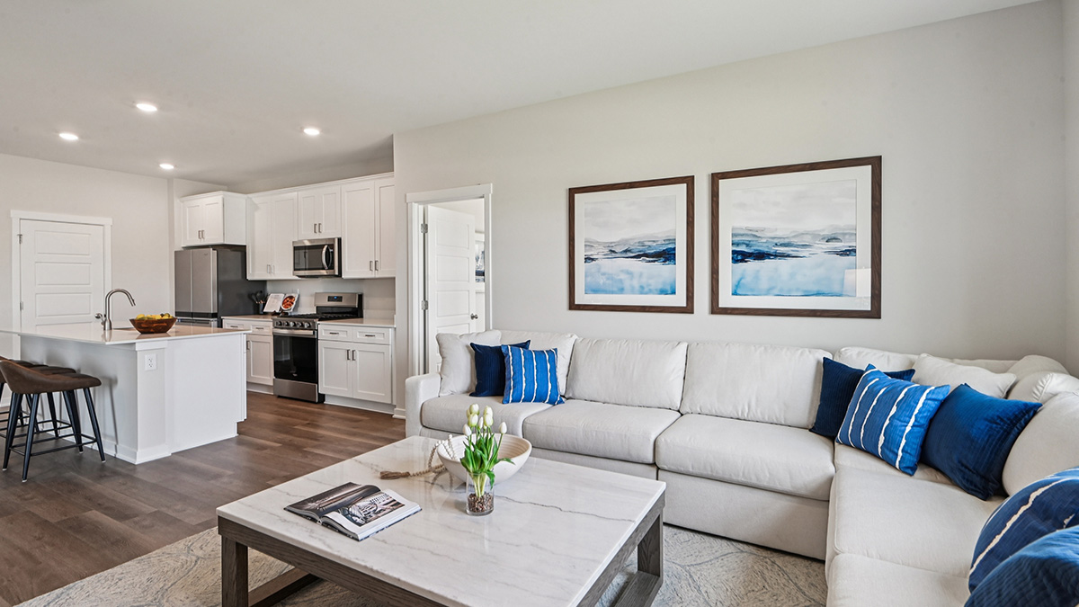 open concept living room with lots of natural light