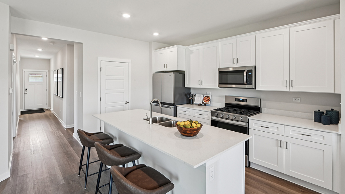 open concept kitchen with large island